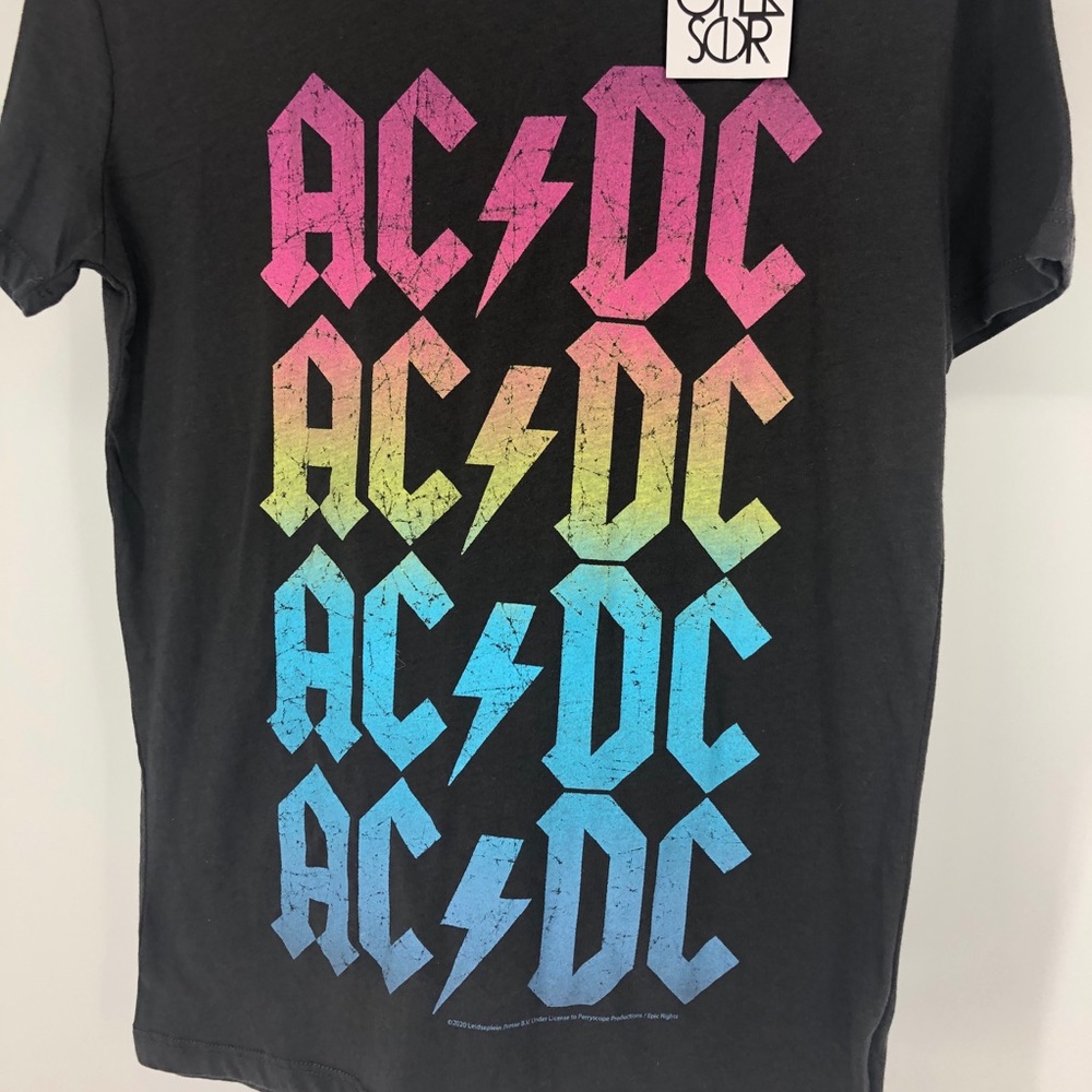 CHASER NWT AC/DC BAND TEE GRAPHIC T-SHIRT RAINBOW - Picture 4 of 7
